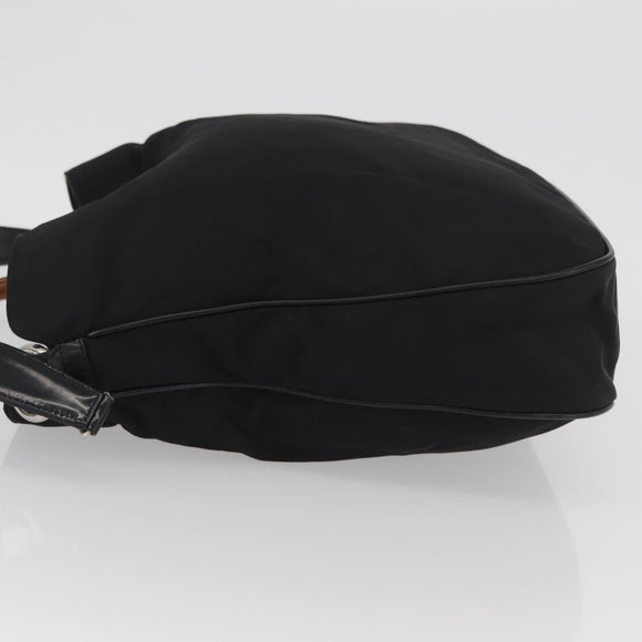 GUCCI Bamboo Shoulder Bag Nylon 2way Black Silver 001 2852 1577 5 Auth AMZ012