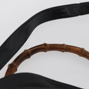 GUCCI Bamboo Shoulder Bag Nylon 2way Black Silver 001 2852 1577 5 Auth AMZ012-8