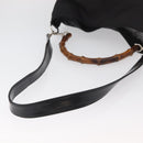 GUCCI Bamboo Shoulder Bag Nylon 2way Black Silver 001 2852 1577 5 Auth AMZ012-9