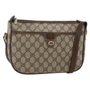 GUCCI GG Supreme Web Sherry Line Bag PVC Beige Gold 89 02 077 Auth AMZ013-1