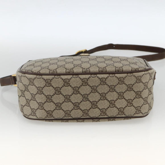 GUCCI GG Supreme Web Sherry Line Bag PVC Beige Gold 89 02 077 Auth AMZ013