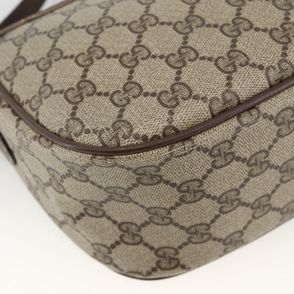 GUCCI GG Supreme Web Sherry Line Bag PVC Beige Gold 89 02 077 Auth AMZ013