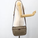 GUCCI GG Supreme Web Sherry Line Bag PVC Beige Gold 89 02 077 Auth AMZ013-25