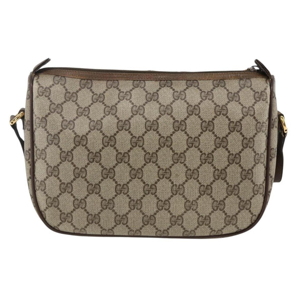 GUCCI GG Supreme Web Sherry Line Bag PVC Beige Gold 89 02 077 Auth AMZ013