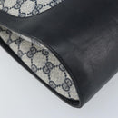 GUCCI GG Supreme Sherry Line Hand Bag PVC Navy Gold Auth AMZ016A-11
