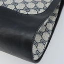 GUCCI GG Supreme Sherry Line Hand Bag PVC Navy Gold Auth AMZ016A-12