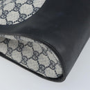 GUCCI GG Supreme Sherry Line Hand Bag PVC Navy Gold Auth AMZ016A-13