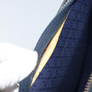 GUCCI GG Supreme Sherry Line Hand Bag PVC Navy Gold Auth AMZ016A-20