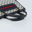 GUCCI GG Supreme Sherry Line Hand Bag PVC Navy Gold Auth AMZ016A-7