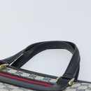 GUCCI GG Supreme Sherry Line Hand Bag PVC Navy Gold Auth AMZ016A-8
