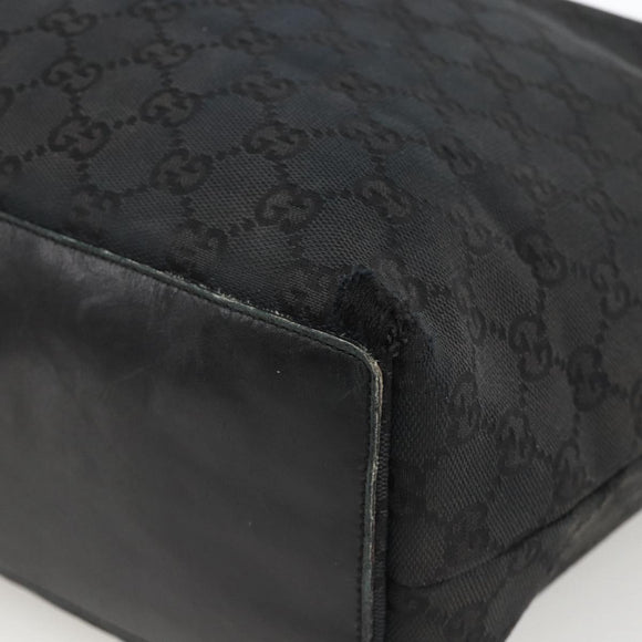 GUCCI GG Canvas Tote Bag Black Gold 002 1098 Auth AMZ017