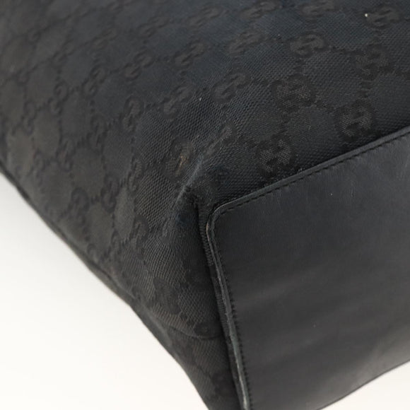 GUCCI GG Canvas Tote Bag Black Gold 002 1098 Auth AMZ017