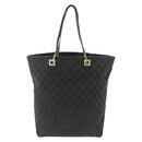 GUCCI GG Canvas Tote Bag Black Gold 002 1098 Auth AMZ017-2