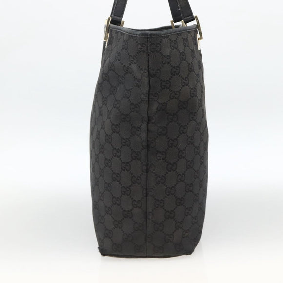 GUCCI GG Canvas Tote Bag Black Gold 002 1098 Auth AMZ017