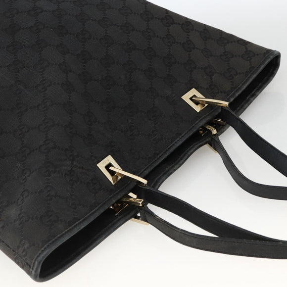 GUCCI GG Canvas Tote Bag Black Gold 002 1098 Auth AMZ017