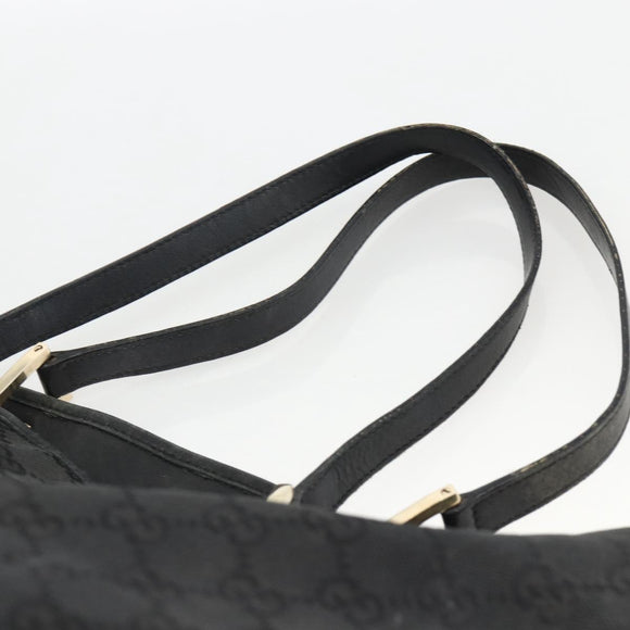 GUCCI GG Canvas Tote Bag Black Gold 002 1098 Auth AMZ017