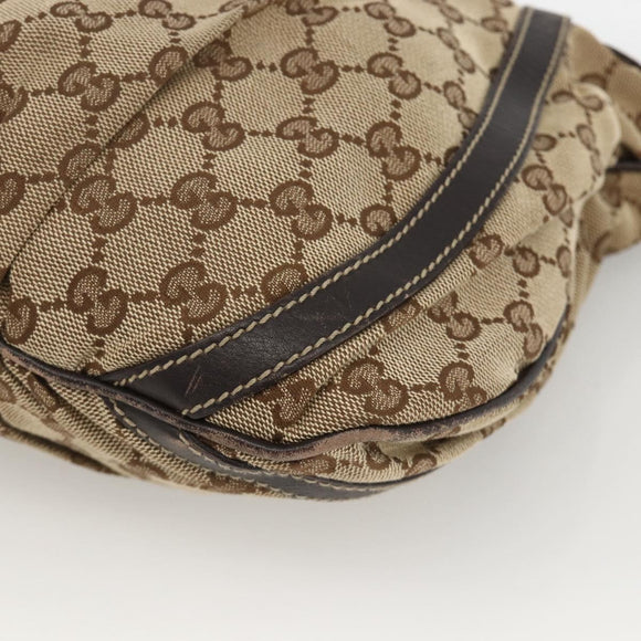 GUCCI GG Canvas Abbey Shoulder Bag Beige Gold 203257 Auth AMZ018
