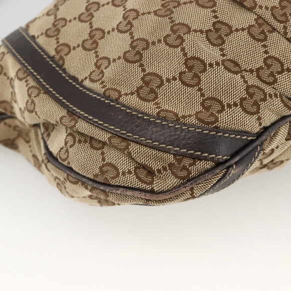 GUCCI GG Canvas Abbey Shoulder Bag Beige Gold 203257 Auth AMZ018