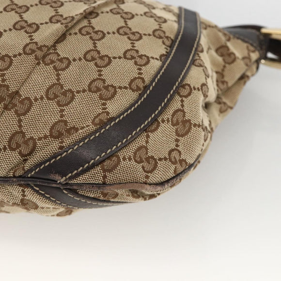 GUCCI GG Canvas Abbey Shoulder Bag Beige Gold 203257 Auth AMZ018
