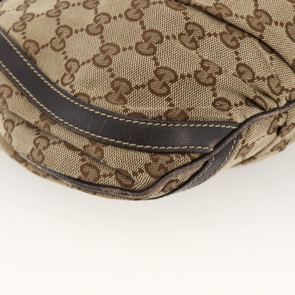 GUCCI GG Canvas Abbey Shoulder Bag Beige Gold 203257 Auth AMZ018