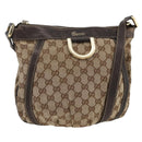 GUCCI GG Canvas Abbey Shoulder Bag Beige Gold 203257 Auth AMZ018-1