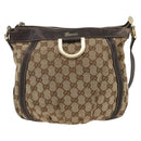 GUCCI GG Canvas Abbey Shoulder Bag Beige Gold 203257 Auth AMZ018-13