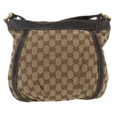 GUCCI GG Canvas Abbey Shoulder Bag Beige Gold 203257 Auth AMZ018-2