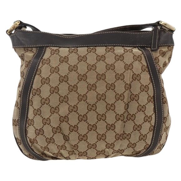 GUCCI GG Canvas Abbey Shoulder Bag Beige Gold 203257 Auth AMZ018
