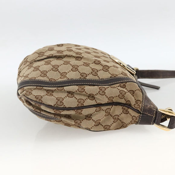 GUCCI GG Canvas Abbey Shoulder Bag Beige Gold 203257 Auth AMZ018