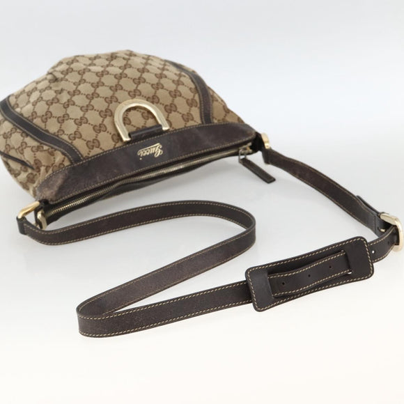 GUCCI GG Canvas Abbey Shoulder Bag Beige Gold 203257 Auth AMZ018