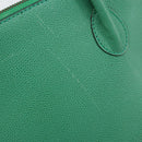 CELINE Hand Bag Leather 2way Green Gold Auth AMZ034A-10