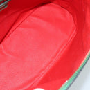 CELINE Hand Bag Leather 2way Green Gold Auth AMZ034A-11