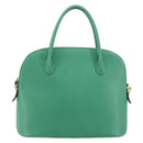 CELINE Hand Bag Leather 2way Green Gold Auth AMZ034A-13
