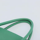 CELINE Hand Bag Leather 2way Green Gold Auth AMZ034A-14