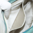 CELINE Accessory Pouch Suede Green Silver Auth AMZ035A-21