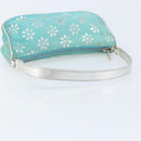 CELINE Accessory Pouch Suede Green Silver Auth AMZ035A-7