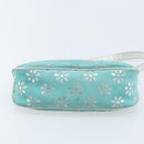 CELINE Accessory Pouch Suede Green Silver Auth AMZ035A-5