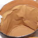 CELINE Macadam Canvas Shoulder Bag PVC Leather Brown Gold Auth AMZ048A-15