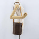 CELINE Macadam Canvas Shoulder Bag PVC Leather Brown Gold Auth AMZ048A-18