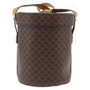 CELINE Macadam Canvas Shoulder Bag PVC Leather Brown Gold Auth AMZ048A-2