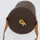 CELINE Macadam Canvas Shoulder Bag PVC Leather Brown Gold Auth AMZ048A-6