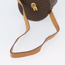 CELINE Macadam Canvas Shoulder Bag PVC Leather Brown Gold Auth AMZ048A-7