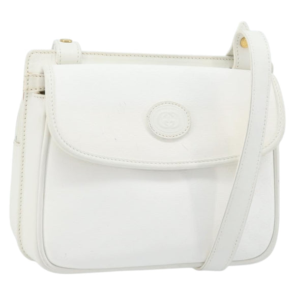 GUCCI Micro GG Supreme Shoulder Bag PVC White Gold 007 115 0114 Auth AMZ052