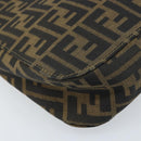 FENDI Zucca Canvas Shoulder Bag Brown Black Auth AMZ054A-14
