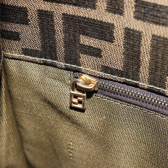 FENDI Zucca Canvas Shoulder Bag Brown Black Auth AMZ054A