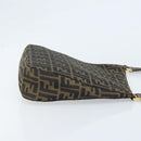 FENDI Zucca Canvas Shoulder Bag Brown Black Auth AMZ054A-3