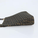 FENDI Zucca Canvas Shoulder Bag Brown Black Auth AMZ054A-4