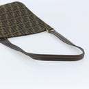FENDI Zucca Canvas Shoulder Bag Brown Black Auth AMZ054A-7