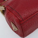 PRADA Hand Bag Leather Red Gold Auth AMZ057A-15
