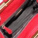 PRADA Hand Bag Leather Red Gold Auth AMZ057A-10
